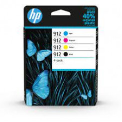 HP 912 CMYK (4-Ink CMYK Pack) Original Black / Cyan / Magenta / Yellow Officejet Ink Cartridges 6ZC74AE#301